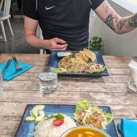 Curry and fried rice at Hermit's Restaurant in Dhigurah