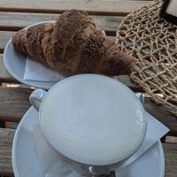 Vegan croissant and other pastries at Vision's Café in Parma