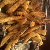 Cajun fries with vegan mayonnaise   at Bubbles Restaurant in 