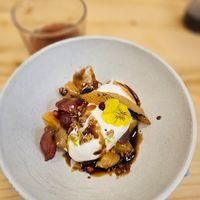 Yaourt travaillé avec un coulis at Marie Curry in Bordeaux