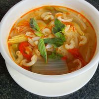 Tom Yam Macaroni Soup at Veggie Café - Galaxy Star Angkor Hotel in Siem Reap