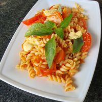 Chessy 🍅 Tomato Pasta at Veggie Café - Galaxy Star Angkor Hotel in Siem Reap