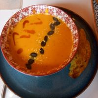 Pumpkin soup 🧡 at Balino Yoga Café  in Sevilla