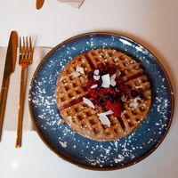 Waffle & berrries at Balino Yoga Café  in Sevilla