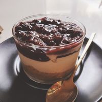 Cheesecake vegana at Balino Yoga Café  in Sevilla