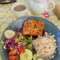 Tofu option - waaaay too salty :( at PSI in Lisbon