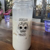 Oat milk horchata (half drank.. so delicious!!!)  at Sugar Taco in Long Beach