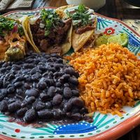 Carne asada, fish and potatoes   at Sugar Taco in Long Beach
