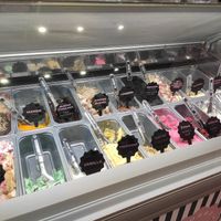 Mango, chocolate, cherry, lemon sorbet at Muzej Sladoleda in Belgrade