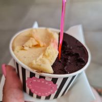 Dark chocolate and peach at Muzej Sladoleda in Belgrade