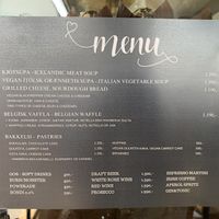 Menu  at Reykjadalur Café in Hveragerdji