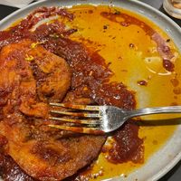 Grilled eggplant.  The plate was very full of oil at The Rathskeller in Elkridge