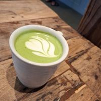 Matcha latte oatmilk at Maman in Washington