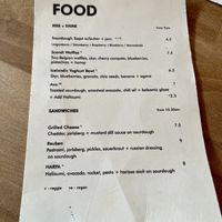 Food menu   at One Percent Forest in Liverpool