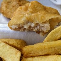 Tasty, flaky vegan fish was delicious at The Front Fish and Chips in Newbiggin-by-the-sea