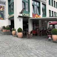 from the outside (the upstairs part ”Cesare” doesn’t have vegan things)  at Burg Brasserie in Vaduz