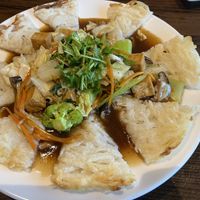 Chow fun crispy  at Happy Flower Eatery and Boba in Sunnyvale