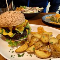 My huge Vegsn burguer  at Le Grenier de Notre Dame in Paris