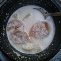 Soupe manioc lait de coco banane at Le Grenier de Notre Dame in Paris