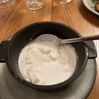 Coconut soup starter  at Le Grenier de Notre Dame in Paris