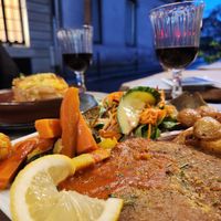 Seitan and gratin at Le Grenier de Notre Dame in Paris