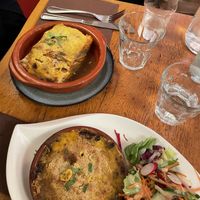 Mains: Potato dauphinois (left) and mushroom gratin  at Le Grenier de Notre Dame in Paris