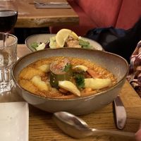 Chick pea stew with saladd  at Le Grenier de Notre Dame in Paris
