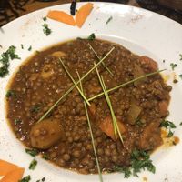Lentils , plate of the day at Le Grenier de Notre Dame in Paris