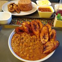 Beans and plantain and Waakye at The Jollof Place in Almere