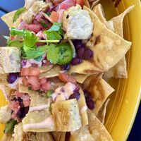 Nachos with tempe 🥳instead of beyond 🤨  at Veggie Grill by Next Level - The Dome in Hollywood