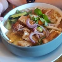 Pho soup (requested without chilli and coriander) at Non Viet Vegan in Glasgow