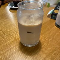 Chai latte with oat milk for here   at Overwinter Coffee in Buffalo