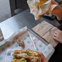 crispy chikn & spicy chikn at PLNT Burger - Bryant Park in New York City