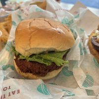 happy crabby (crab cake!)  at PLNT Burger - Bryant Park in New York City