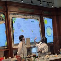 Menu and food front and centre  at Le Botaniste - Bryant Park in New York City