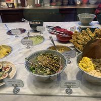 food & ingredient display.  at Le Botaniste - Bryant Park in New York City