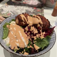 Side salad and veggie balls  at Le Botaniste - Bryant Park in New York City