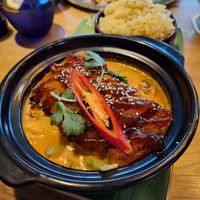 Cà Ri Bowl mit Tempura Seitan Hähnchen und Sesamreis at Vegana Vietnamese Restaurant in Mannheim