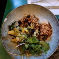Tofu, rice, vegetables at Terter in Brussels