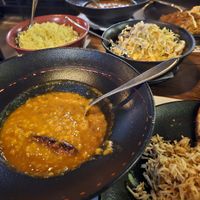 Masala lentil, spice salad, lime and penaut rice at Spice Cafe & Restaurant in Belgrade