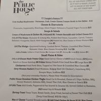 Menu pg 1 at The Public House in Charlotte