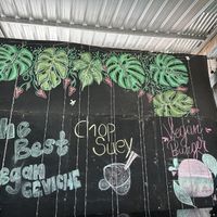 Vegan advertisement  at Fer's Grill House in Puerto Baquerizo Moreno