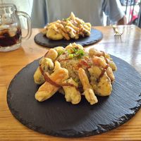 Yakimeshi with tempura at Rebel's Diner in Cuernavaca