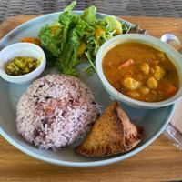 Curry plate  at Nuchigusa Cafe in Ishigaki