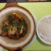 Vegan 'chicken pot' and rice.
Total was 10 euros, Small portion..... at Vegebowl in Paris