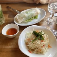 Papaya salad and summer roll  at Vegebowl in Paris