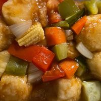 Sweet and sour tofu at Vegebowl in Paris