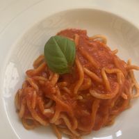 Pici all aglione  at Ristorante Hostaria Modí in Rapolano Terme