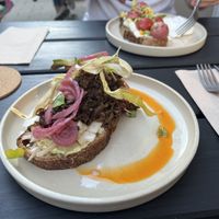 Pulled mushroom bread  at NEĀ The Deli & Urban Concept Store in Bochum