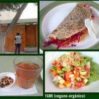 My menu at Yami on July 3rd, 2015: solterito vegano and taco vegano. Healthy and tasty! at Yami in Lima